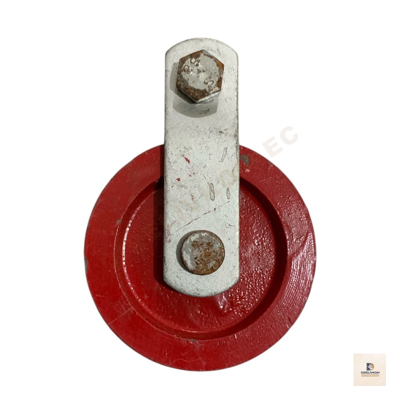 polea metálica roja de 90